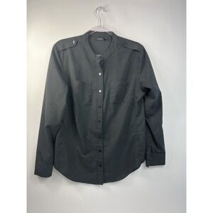 APT. 9  Button Down Dress Shirt Womens Size Medium Black and White